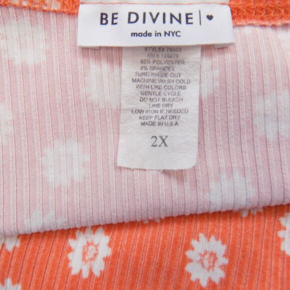 Be Divine Top 2X Faux Wrap Ribbed Flower Cottage Office Knit (BUNDLE PRICE $5) - Picture 3 of 4